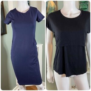 Maternity Old Navy Bundle of 2 blue dress black nursing shirt xs xsmall lot
